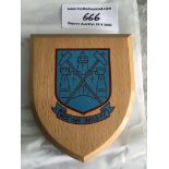 West Ham Wooden Football Plaque: Probably from aro