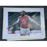 Thierry Henry Signed Mounted Arsenal Football Prin