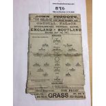 1897 England v Scotland Football Programme: Single