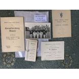 Pre War Services Football Memorabilia: Two menus o