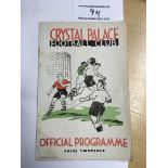 38/39 Crystal Palace v Exeter City Football Progra