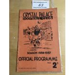 36/37 Crystal Palace v Brighton Football Programme