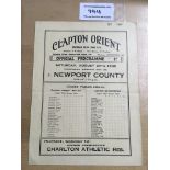 38/39 Clapton Orient v Newport County Football Pro