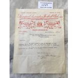 1933 Liverpool Signed Football Letter To Wolves: O