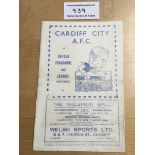 35/36 Cardiff City v Bristol City Football Program