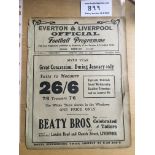 1909/10 Liverpool Trial Match Football Programme: