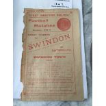 1910/11 Swindon Town Railway Handbill: Advertising