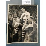 Preston 1938 FA Final Press Photo: Large photo of