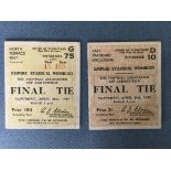 1947 FA Cup Final Football Tickets: Two different