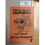 36/37 Crystal Palace v Notts County Football Progr