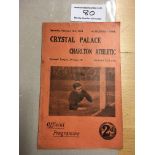 33/34 Crystal Palace v Charlton Football Programme