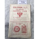 1925/26 Clapton v London Caledonians Football Prog