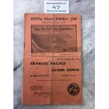 32/33 Crystal Palace v Luton Town Football Program