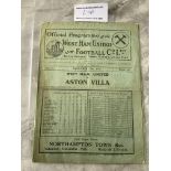 36/37 West Ham v Aston Villa Abandoned Football Pr