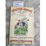 31/32 Clapton Orient v Southend United Football Pr