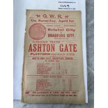 1910/11 Bristol City v Bradford City Railway Handb