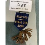 1913 FA Cup Final Stewards Badge: Aston Villa v Su