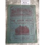 1919/20 Aston Villa v Liverpool Football Programme