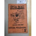 36/37 Crystal Palace v Grimsby Town Football Progr