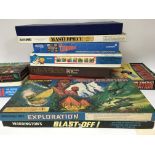 A large collection of board games including Waddin