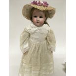 A M German doll marked 370 in Edwardian style dres
