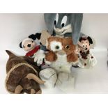 A collection of soft toys.