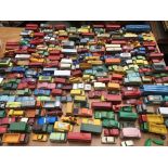 A collection of playworn diecast vehicles includin