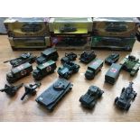 A collection of boxed and loose Military diecast v
