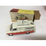 A Dinky 287 police accident unit with 2 signs and bollards (boxed )