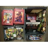 A collection of Marvel and Dc books