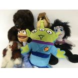 Various soft toys from tv and the big screen.