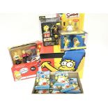 A collection of Simpsons toy and a Coalport figure