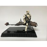 A Star Wars Scout Troooper and Speeder Bike statue