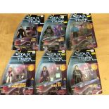 Star Trek warp factor figures, all carded (6)