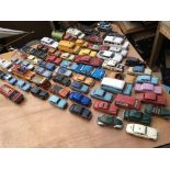 A collection of playworn diecast vehicles includin