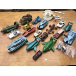 A collection of playworn TV related diecast vehicl
