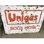 Vintage enamel sign for Unigas