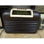 A vintage Bush Bakelite toaster style radio, type DAC10.