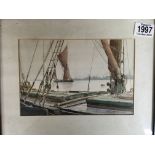 2 Local interest framed watercolour paintings one by John Cotgrove of Thames Barges and one of the