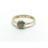 An 18ct gold diamond ring set with nine princess cut diamonds, approx.15ct, approx 1.9g and approx