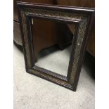 A 19th century hardwood brass inlaid frame 48x59cm