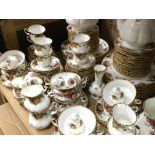 A large Royal Albert Old Country Roses dinner serv