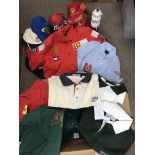 A collection of F1 Racing related clothing, adults and children's including caps plus a cap signed