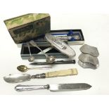 A small qty of silver cutlery items etc.