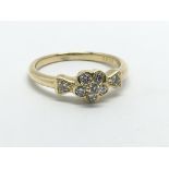 An 18ct gold diamond cluster ring, approx.25ct, ap
