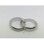 A pair of 9ct white gold hoop earrings