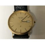 A Gents 9carat gold cased gents watch maker Record with date aperture. Not seen working.