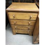 Two small oak chest of fitted with four and three drawers .