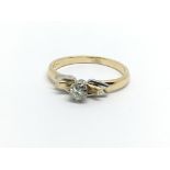 An 18ct gold solitaire diamond ring, approx.15ct,