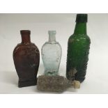 Four old glass bottles including two 1800’s Dr Adolf Hommels Haematogen - one brown, one clear,